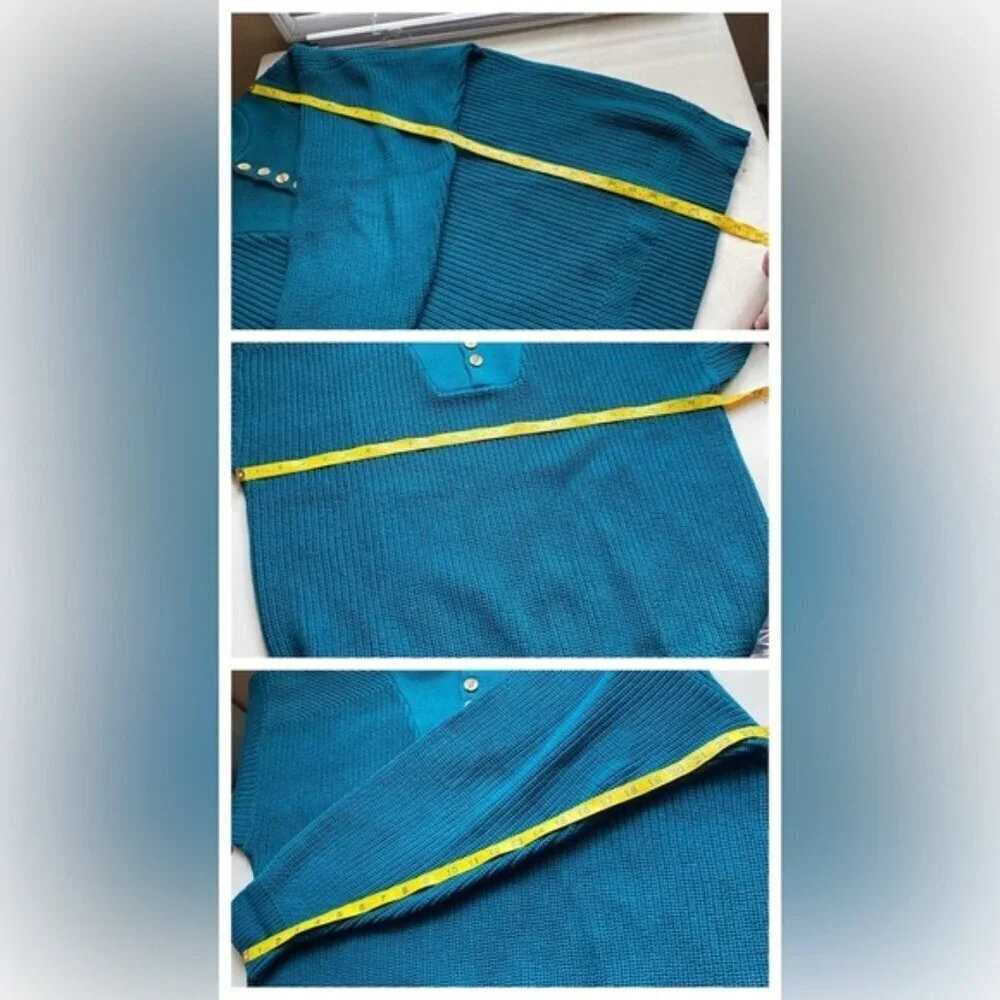 Y2K Eddie Bauer Henley Sweater Men Large TALL Cotton Chunky Knit Preppy Gorpcore - Picture 12 of 13